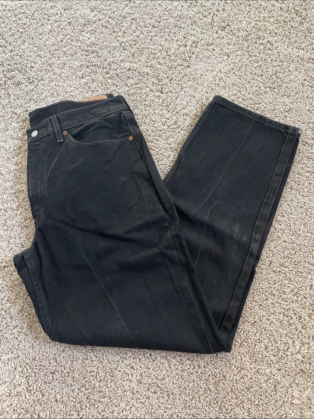 Vintage Levi’s 550 Men's Black Relaxed Straight-Leg Jeans